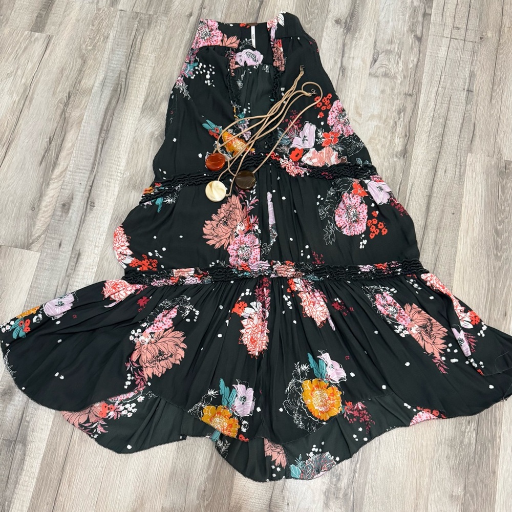 Free People Black Floral Maxi Dress